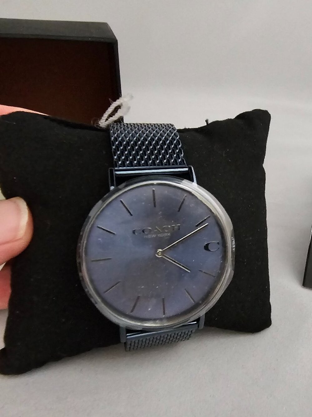Coach Men's Charles Blue Stainless Steel Mesh Bracelet Watch! Brand New!